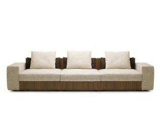 Custom Modern Sectional Sofa With Cushion , Fabric / Leather Living Room Sofa