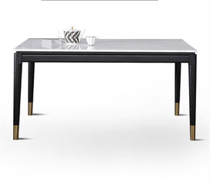 Nordic Light Luxury Dining Room Table With Marble Top And Stainless Steel Feet
