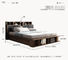 Apartment Flat Wood Platform Bed , Bedroom Furniture With Storage Cabinet
