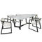 Shiny Surface Marble Top Dining Room Table With Solid Wood Base
