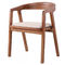 Modern Solid Wood Chairs Dining Furniture With Leather Seater And Armrest