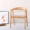 Modern Solid Wood Chairs Dining Furniture With Leather Seater And Armrest