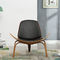 Leisure Modern Solid Wood Chairs With White / Black Color Leather Seats