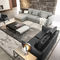 Apartment / Star Hotel Bedroom Furniture Fabric Sectional Sofa Set Modern Style
