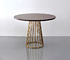 Round Custom Made Furniture Marble Coffee Table With Stainless Steel Base