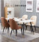 Senmeiyuan luxury High Back Leather Dining Room Chairs With Metal Legs customized