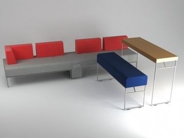Commercial Restaurant Booth And Table Set / Waiting Area Benches Set
