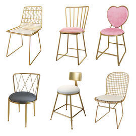 Contemporary Metal Dining Chairs , Restaurant Style High Back Chair