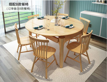 Home Furniture Solid Wood Table / Expandable Round Dining Table Modern Style