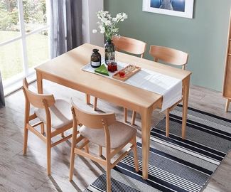 Eco Friendly Beech Wood Dining Room Square Dining Table Customized Color / Size