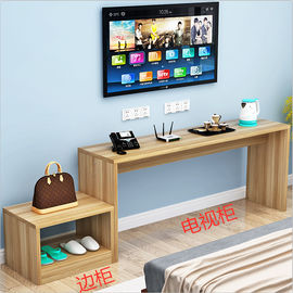 Durable Hotel Bedroom Furniture TV Table / Hotel Style Bedside Tables Solid Wood