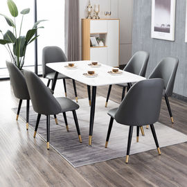 Luxury High Back Leather Dining Room Chairs With Metal Legs Customized