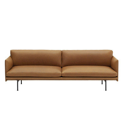 Nordic Small Leather Loft Three Seat 304 Modern Sectional Sofa