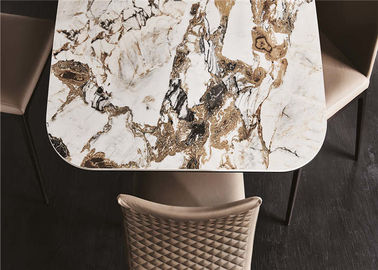 Hotel Restaurant Marble Dining Table , Fashion Square Marble Top Table