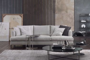 Custom Modern Sectional Sofa With Cushion , Fabric / Leather Living Room Sofa