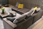 Living Room Modern Grey Fabric Sofa / L Shaped Couch Comfortable Feeling