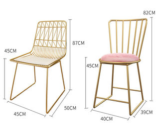 Contemporary Metal Dining Chairs , Restaurant Style High Back Chair