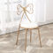 Luxury Modern Dining Room Chairs With Butterfly Shaped Metal Frame Leather Seat