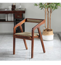 Wood and Leather Modern Dining Room Chairs Comfortable Natural Color