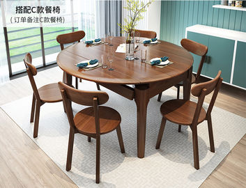 Home Furniture Solid Wood Table / Expandable Round Dining Table Modern Style