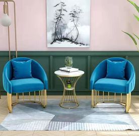 Colorful Fashion Upholstered Dining Chairs With Metal Legs And Soft Cushion