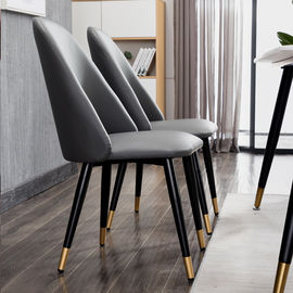 Luxury High Back Leather Dining Room Chairs With Metal Legs Custom Design