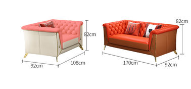 Multi colored Hotel Bedroom Furniture Leather Sofa Set with Metal Frame