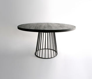 Round Custom Made Furniture Marble Coffee Table With Stainless Steel Base